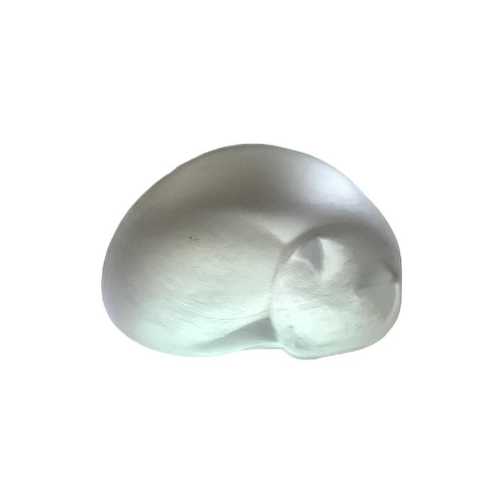 Kitty Cat Curled up Sleeping frosted paperweight (not sure if it's glass) - Picture 7 of 9